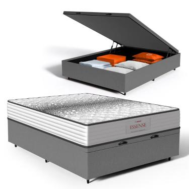 Imagem de Cama Box Baú com Colchão de Molas Ensacadas Double Face Essence Probel Casal 138cm