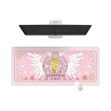 Imagem de Grande Mouse Pad Kawaii De Menina Mágica Com Borda Costurada Para Casa