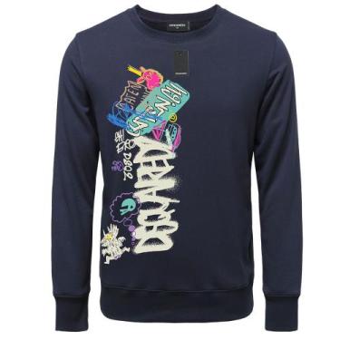 Imagem de Camisolas masculinas DSQ, pulôveres quentes, gola redonda, suéteres lo