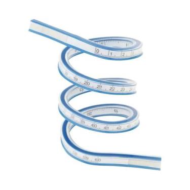 Imagem de Régua Curva Flexível De 30cm, 40cm, 50cm, Ferramenta De Desenho Em Plá