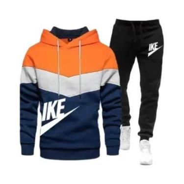 Imagem de Conjunto De Moletom Com Capuz E Calças Para Homens, Casual, Fitness, J