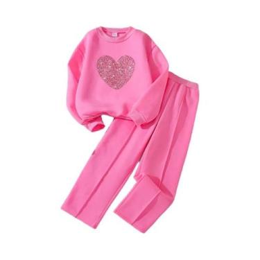 Imagem de Conjunto De Roupas Quentes Para Meninas Outono/Inverno, Top Com Estamp