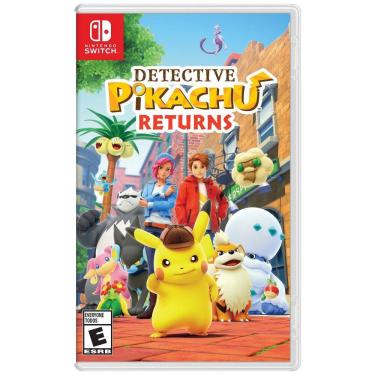 Imagem de Jogo Detective Pikachu Returns Nintendo Switch aventura investigativa em Ryme City com Pikachu falante e Tim Goodman, suporte Switch