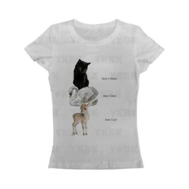Imagem de Camiseta Feminina Y2K Com Estampa De Gato, Estilo Punk Gótico, Ajuste 