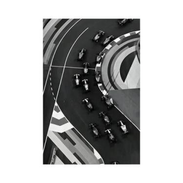 Imagem de Pôster De Corrida De Fórmula 1 Preto E Branco Em Tela Para Decoração D