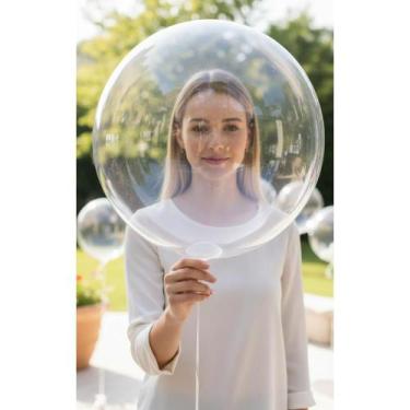 Imagem de 50 Balões Bolha Transparentes 60cm (24") Festa Elegante - Congratulati