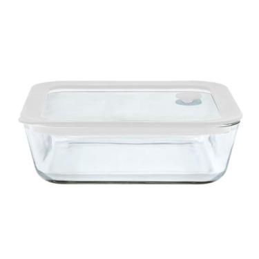 Imagem de Pote Retangular com Tampa de Vidro Kenya 1,4L 6x17x21,9cm