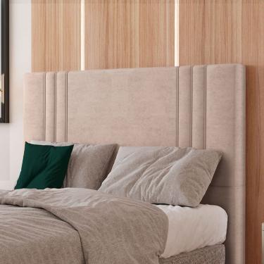 Imagem de Cabeceira Estofada Casal 140 Cm Diamante Veludo Rose