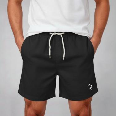 Imagem de Bermuda de Linho Mauricinho Short Praia Masculino Com Bolsos Elastico 