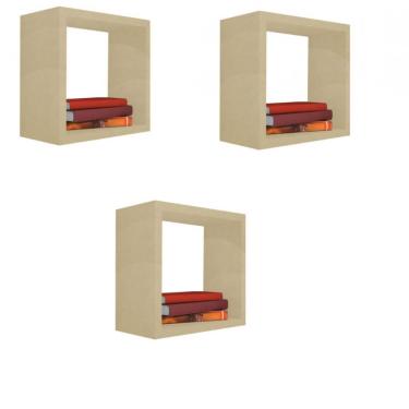 Imagem de Kit Nicho Decorativo F031 50x50x20CM em MDF com Fixação Simples para Organização de Amb...