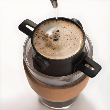 Imagem de Filtro de Café Portátil Dobrável Portátil para Preparo em Aço Inox Compacto Leve Ecolog...