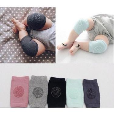 Imagem de Kit 2 Pares Joelheira Bebe Engatinhar Infantil Proteção Para Joelhos C