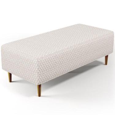 Imagem de Puff Decorativo Sala De Estar Bali W01 Pés Palito 120x50cm Bouclê Cru 