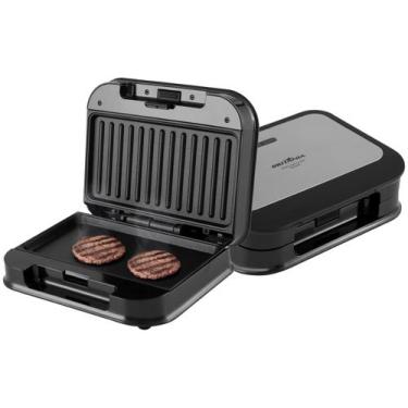 Imagem de Grill Sanduicheira Britânia BGR25B Antiaderente 750W, Preto e Inox, 22