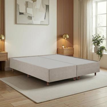 Imagem de Cama Box King em Madeira Eucalipto Base Resistente e Durável Santorini Realeza Espresso...