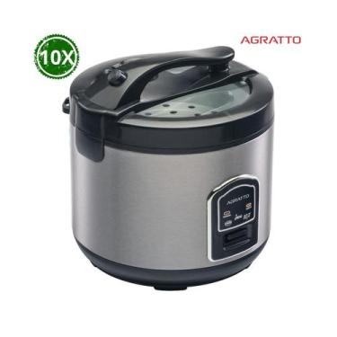 Imagem de Panela De Arroz Elétrica 10 Xícaras 110/220V 5 em 1 Agratto Visor Vidr