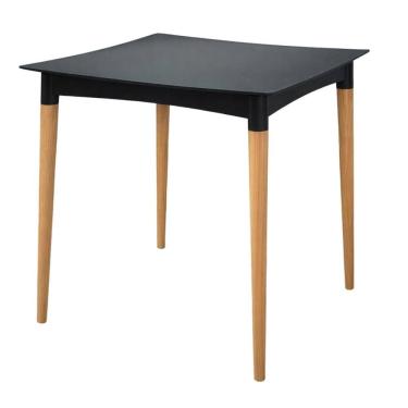 Imagem de Mesa Diana Preta Tramontina 70cm em Polipropileno com Pernas de Madeira Natural