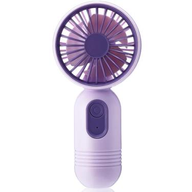 Imagem de Mini ventilador portátil Rossesay Purple 3 velocidades USB recarregáve