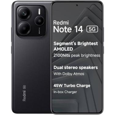 Imagem de Smartphone RedmiNote 14 5G Global  Preto, 8GB RAM 256GB, Tela 6.6 AMOL