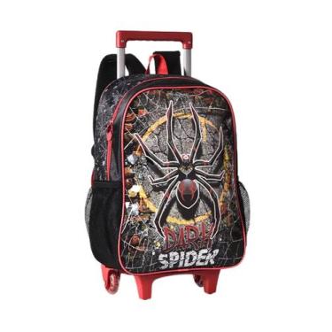 Imagem de Mochila Escolar De Rodas Dark Spider Aranha Preto DS3522k