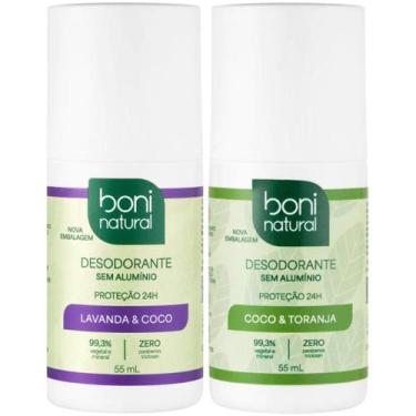 Imagem de Kit 2 Desodorante Boni Natural Roll-On Natural Coco E Toranja + Lavand