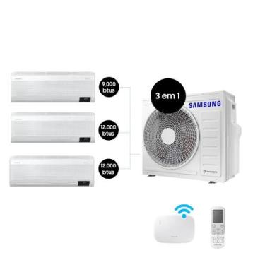 Imagem de Ar Condicionado Tri-Split Samsung WindFree 24.000 BTUs (Hi Wall 9.000 