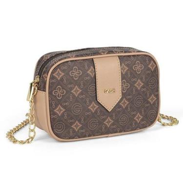 Imagem de Bolsa feminina pequena de ombro monograma gash, Café