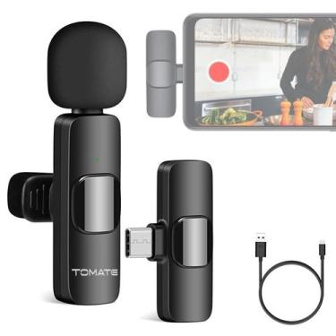 Imagem de Microfone Lapela Sem Fio conector USB-C para Celular Tomate
