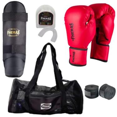 Imagem de Kit Luva Muay Thai Boxe Bandagem Bucal Caneleira E Mochila - FHERAS, V