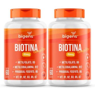 Imagem de 2x Biotina Complex 45mcg Bigens 60 Capsulas -, Sem Sabor