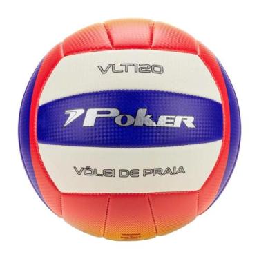 Imagem de Bola Volei de Praia Poker VLT 120 Training II, Único, Azul, Vermelho