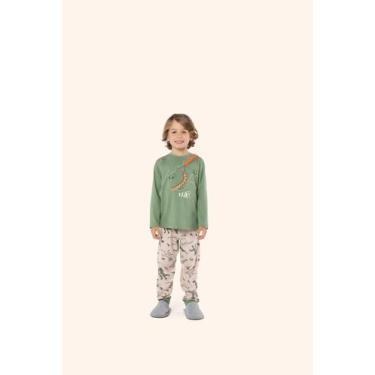 Imagem de Pijama Manga Longa Masculino Infantil Dino em Algodão - Lua Encantada,