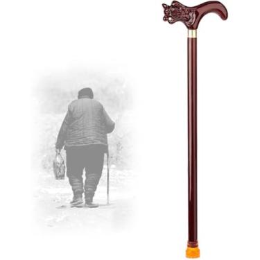 Imagem de Bengala de caminhada para idosos, antiderrapante, leve, madeira, confortável, auxílio à mobilidade para homens, mulheres, adultos, marrom, 90cm