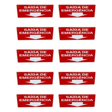 Imagem de KIT COMBO 10 Placa Sinalização SAIDA DE EMERGENCIA 20X30 CM ATACADO - 