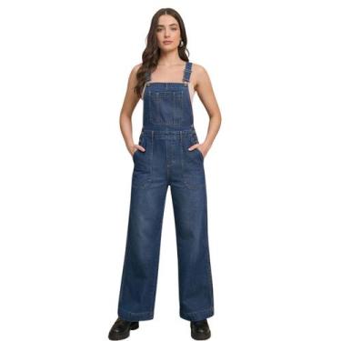 Imagem de Macacão Jeans Feminino Yexx 100% Algodão, Jeans, P