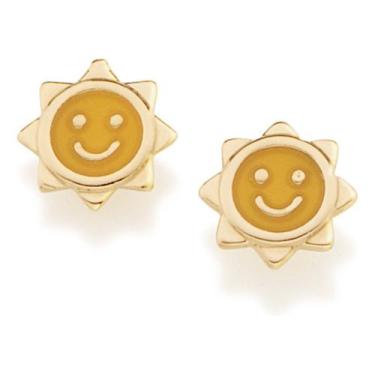 Imagem de Brinco Infantil No Formato  Sol  Com Aplica 526305 - Rommanel, Amarelo