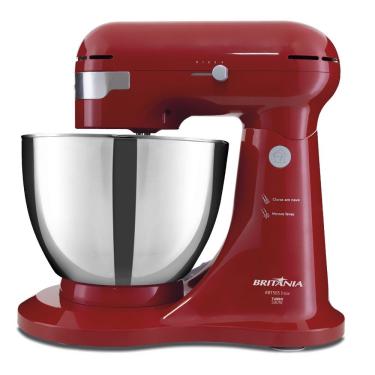 Imagem de Batedeira Convencional Britânia BBT505V Turbo Inox 5L 500W 4 Velocidades Vermelha 220V