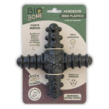 Imagem de Mordedor Biobone Natural Cães Asterisco Grande Madeira
