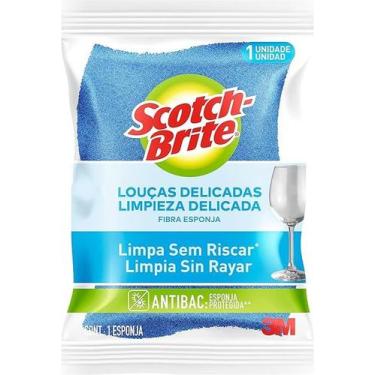 Imagem de Esponja de Limpeza para Louças Delicadas Azul 3M
