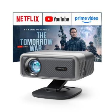Imagem de Projetor 4K AuKing com WiFi, Bluetooth, 3D e Áudio Dolby