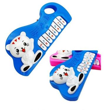 Imagem de Piano Infantil Teclado Musical Criança Bebê Toque Som Bichos - Toys