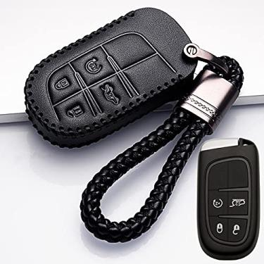Imagem de YJADHU Car Key Cover Case Key Chain Protetor de chaveiro, adequado para Jeep Grand Cherokee Chrysler 300C Renegade Fiat Freemont 2018,11