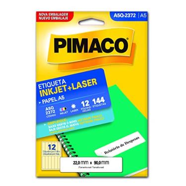 Imagem de Etiqueta Adesiva Pimaco, Ink-Jet/Laser A5, A5-Q2372E, Branca, 22x90mm, Envelope com 12 fls-144 etiquetas, 874859