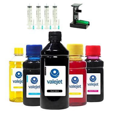 Imagem de Kit 4 Tintas Universal Black 500ml Colors 100ml+Solução de Limpeza+Snap Fill+Seringa e Agulha