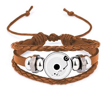 Imagem de un brand Pulseira de couro com ponteiro e fonógrafo de gravação de música