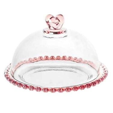 Imagem de Queijeira de Vidro com Tampa Bordas de Coração