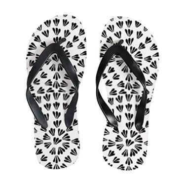 Imagem de Chinelo fino feminino minimalista étnico preto branco praia tanga sandália confortável verão viagem chinelos para homens, Multicor, 6-7 Narrow Women/5-6 Narrow Men
