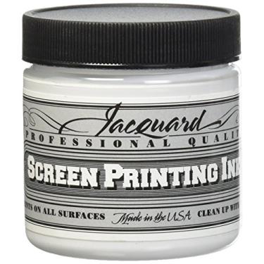 Imagem de Jacquard Tinta profissional para serigrafia solucionável em água, frasco de 118 g, branco super opaco (119)