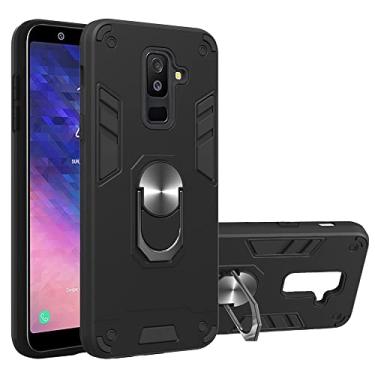 Imagem de Capa de volta do telefone Para Samsung Galaxy A6 Plus 2018 / A9 Star Lite Case, capa à prova de choque de grau militar com suporte de montagem de carro magnético caço protetor Mangas de capa