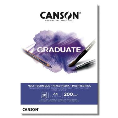 Imagem de Bloco Graduate Mix Média A4 Canson 200G 20 Folhas Branco